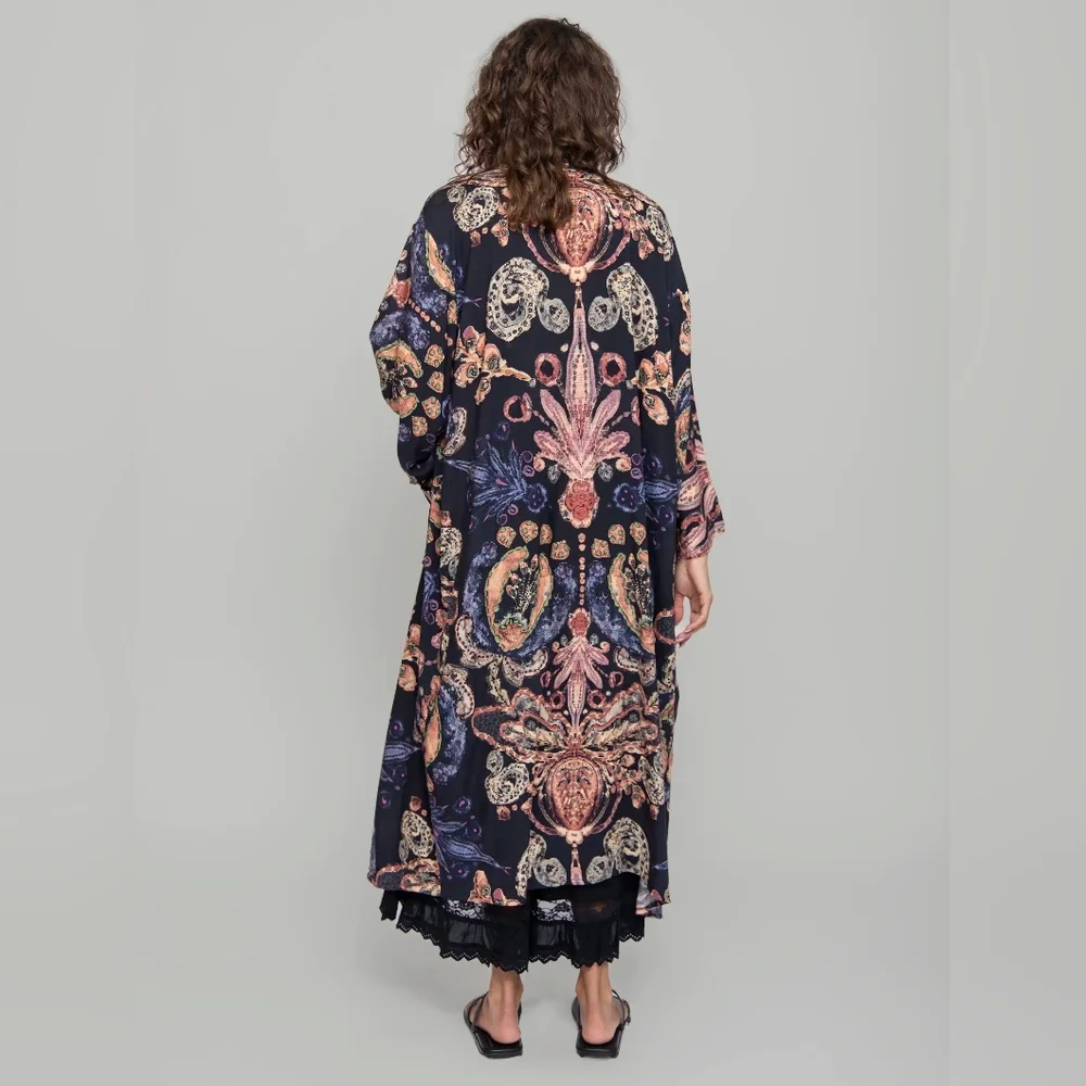 Natural Life Camila Kimono In Black Motif - Picture 2 of 2